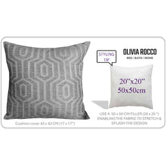 Olivia Rocco Paris Cushion Covers, Pack of 2, Grey, 43 x 43 cm