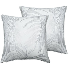 Olivia Rocco Leaf Sparkle Cushion Covers, Pack of 2, White, 43cm