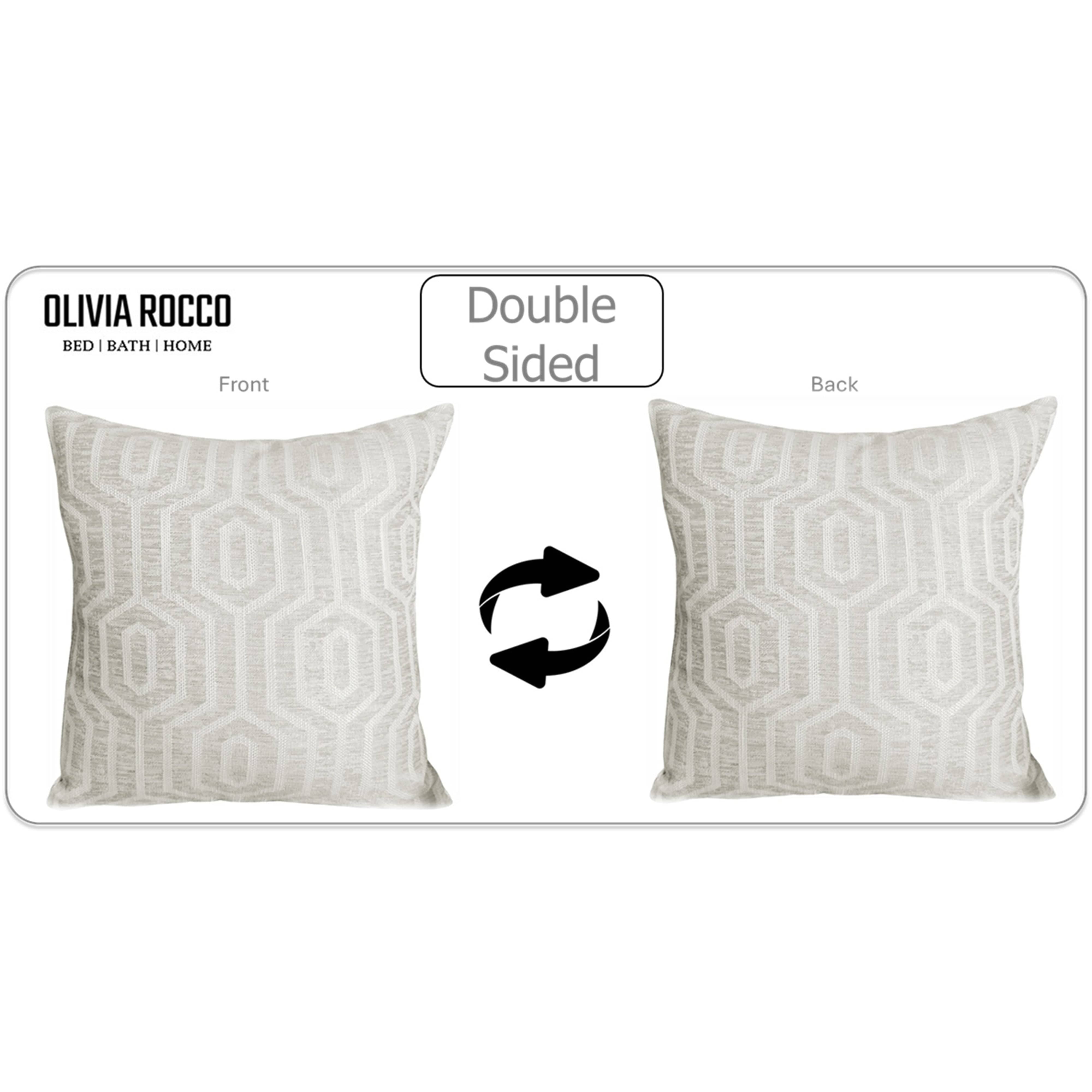 Olivia Rocco Paris Cushion Covers, Pack of 2, Natural, 43 x 43 cm
