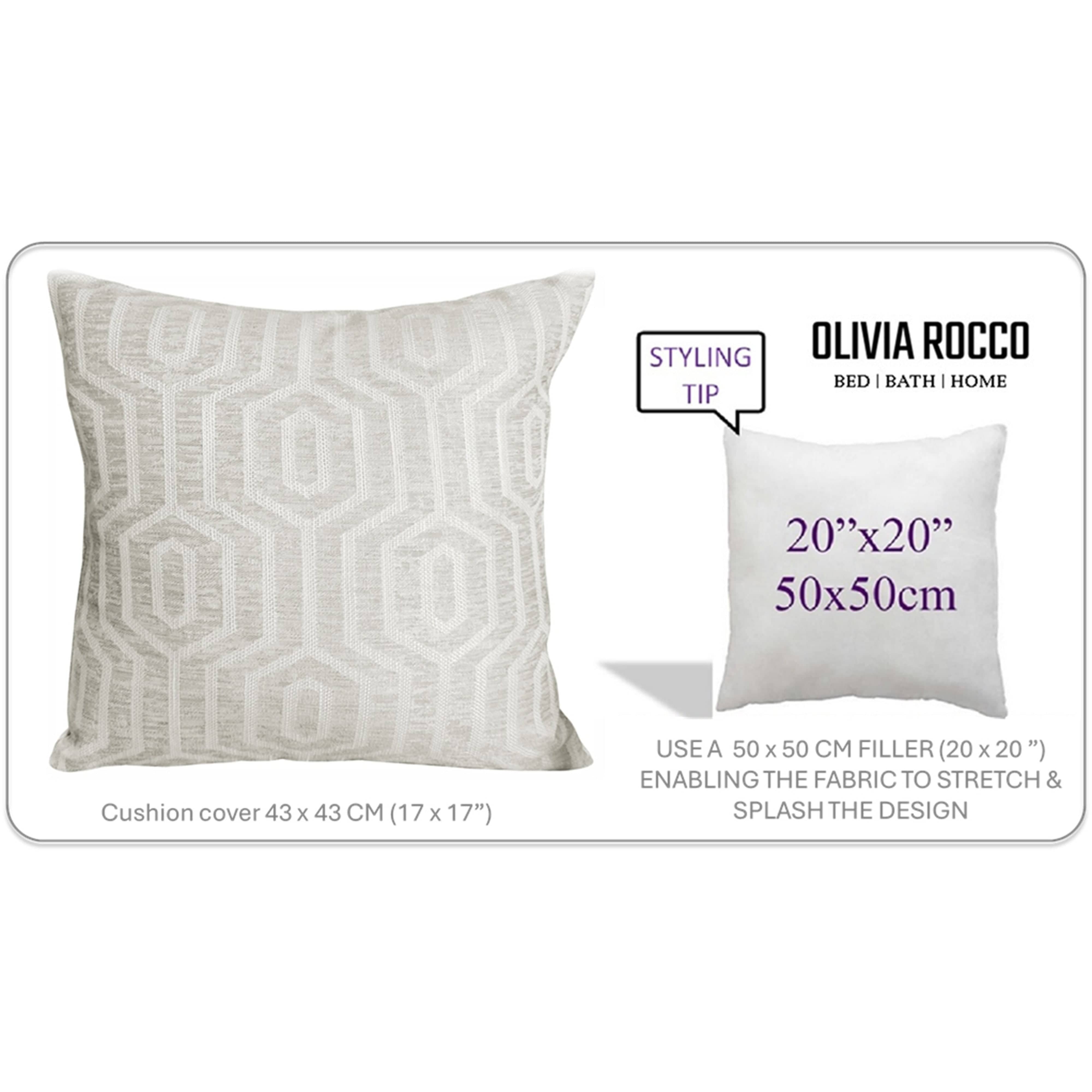 Olivia Rocco Paris Cushion Covers, Pack of 2, Natural, 43 x 43 cm