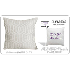Olivia Rocco Paris Cushion Covers, Pack of 2, Natural, 43 x 43 cm
