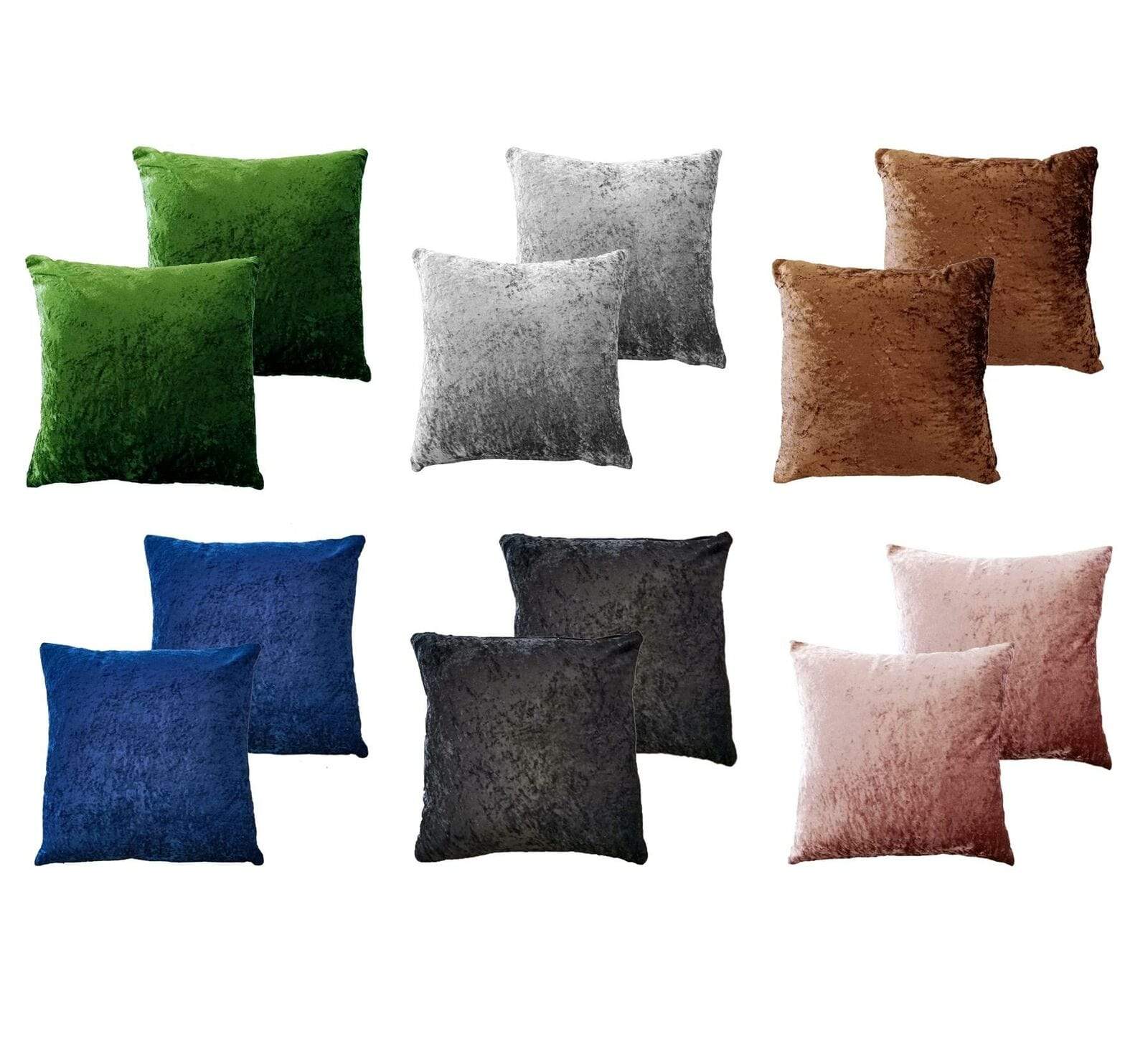 Olivia Rocco Crushed Velvet Cushion Covers, Pack of 2, 43 x 43 cm