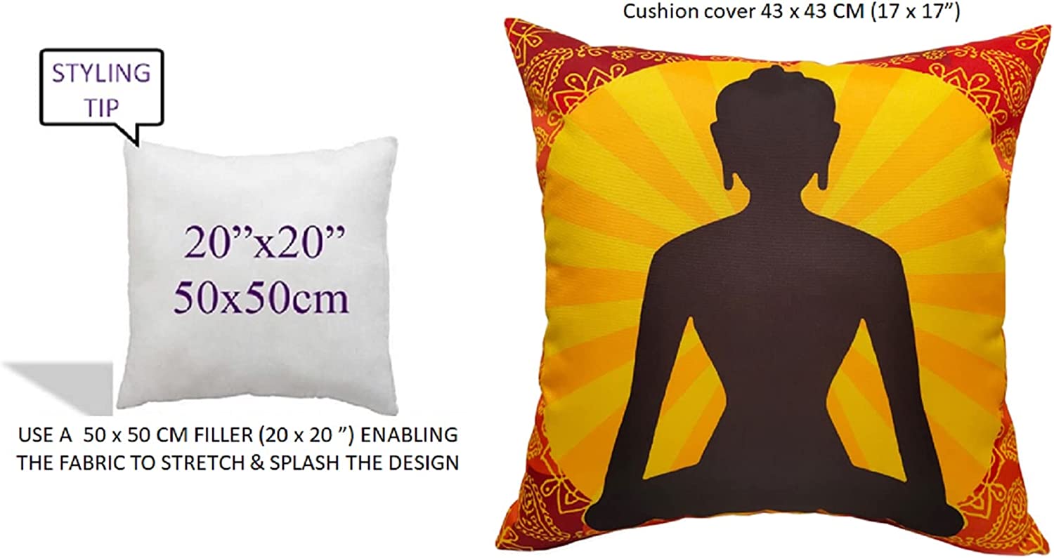 Olivia Rocco Buddha Water-Resistant Cushion Covers, 43 x 43 cm