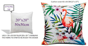Olivia Rocco Flamingo Water-Resistant Cushion Covers, 43 x 43 cm