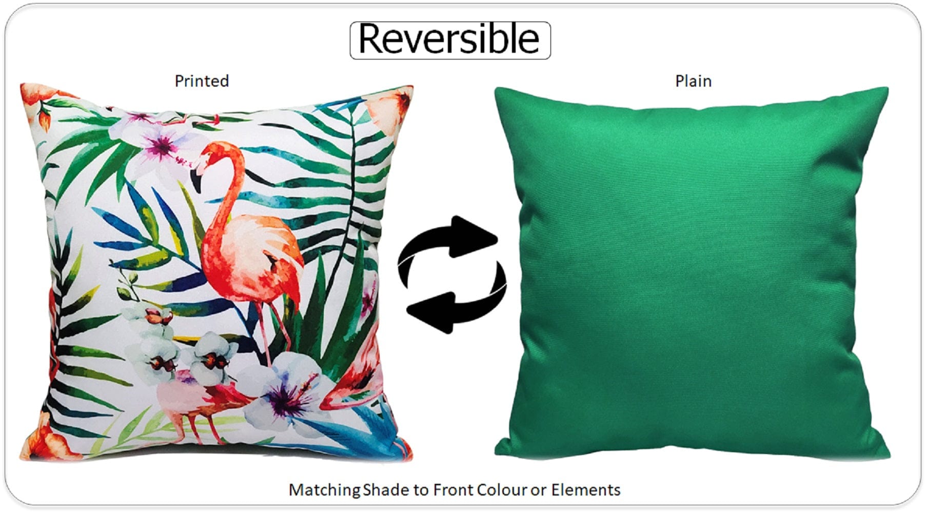 Olivia Rocco Flamingo Water-Resistant Cushion Covers, 43 x 43 cm