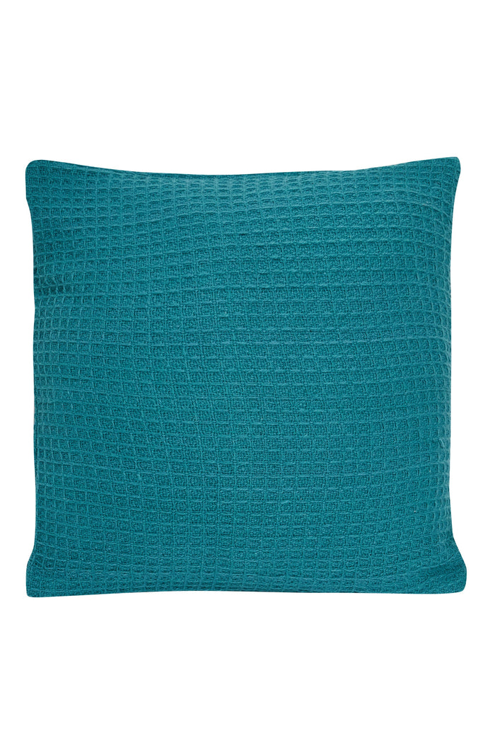 Olivia Rocco Lisbon Honeycomb Indian Cotton Cushion Covers, Two Sizes, Teal
