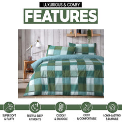 Olivia Rocco Glencoe Check Reversible Duvet Cover Set, Polycotton