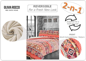 Olivia Rocco Aztec Print Teddy Fleece Duvet Set, Sherpa Reverse