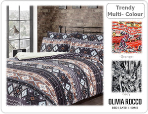 Olivia Rocco Aztec Print Teddy Fleece Duvet Set, Sherpa Reverse