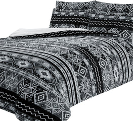 Olivia Rocco Aztec Print Teddy Fleece Duvet Set, Sherpa Reverse