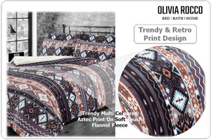 Olivia Rocco Aztec Print Teddy Fleece Duvet Set, Sherpa Reverse