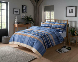 Olivia Rocco Hudson Check Reversible Duvet Cover Set, Cotton Blend