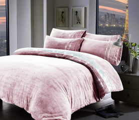 Olivia Rocco Paris Glitz Teddy Fleece Duvet Cover Set, Diamante Detail