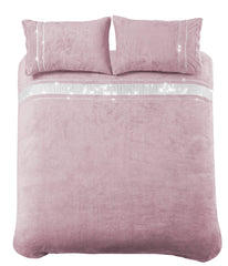 Olivia Rocco Paris Glitz Teddy Fleece Duvet Cover Set, Diamante Detail