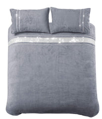 Olivia Rocco Paris Glitz Teddy Fleece Duvet Cover Set, Diamante Detail