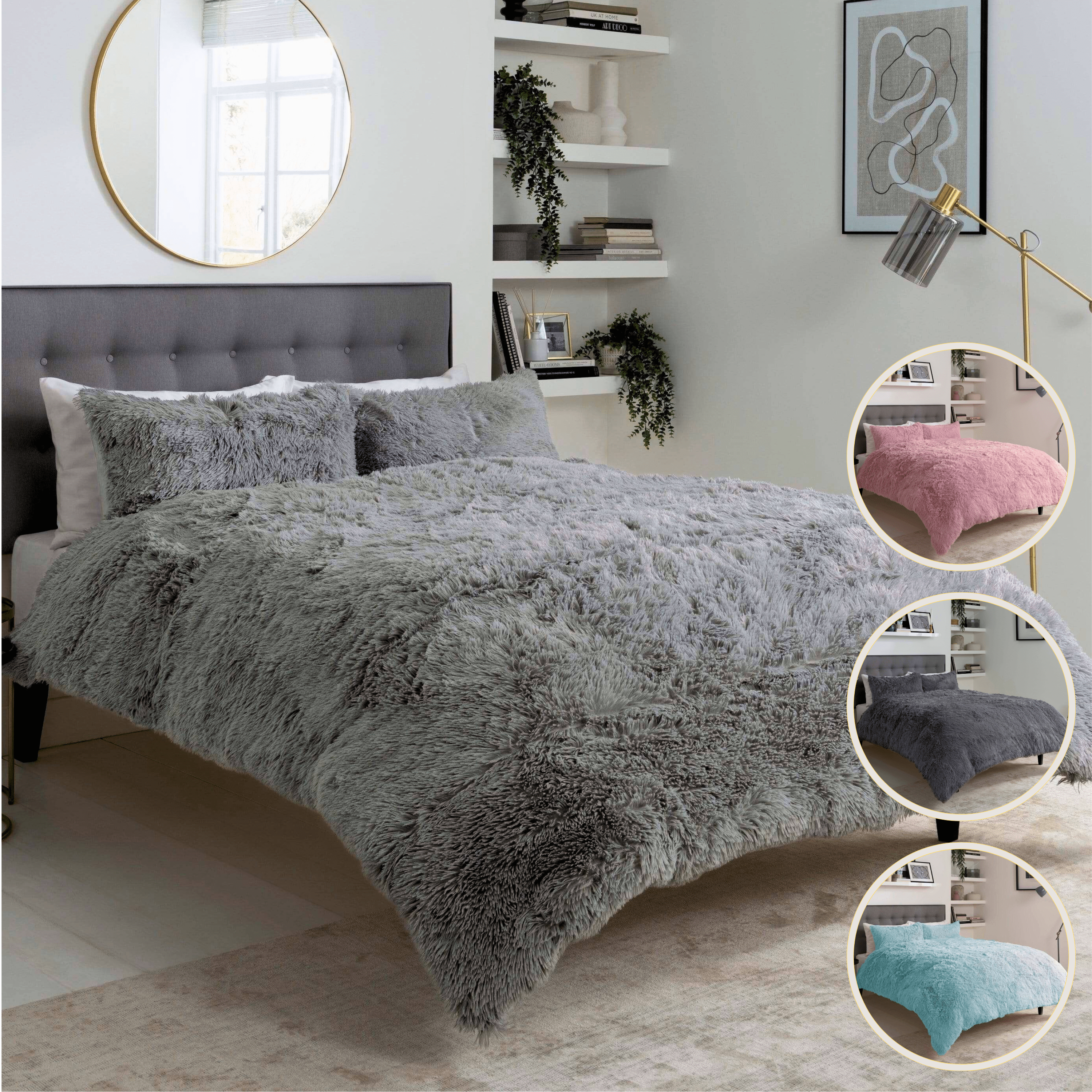 Olivia Rocco Snuggle and Cuddle Faux Fur Duvet Cover Set