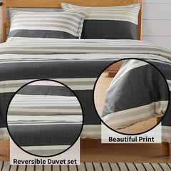 Olivia Rocco Miami Stripes Reversible Duvet Cover Set, Cotton Blend