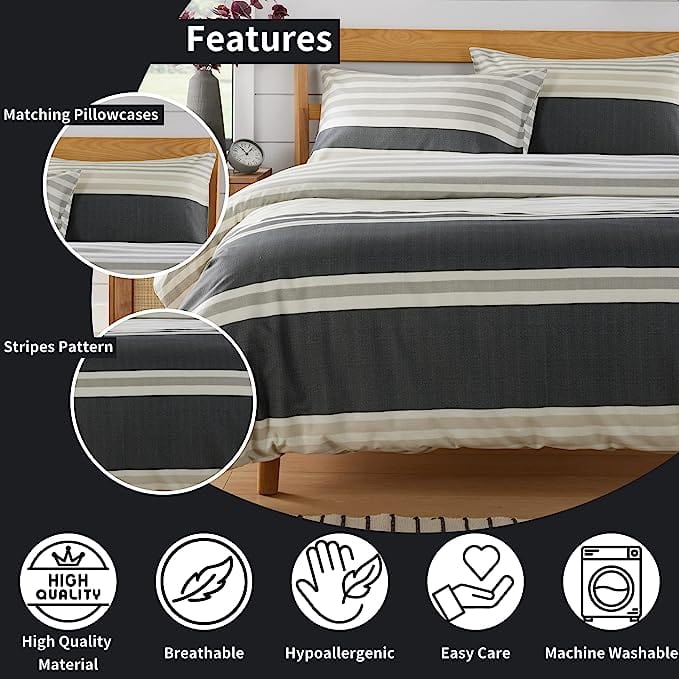 Olivia Rocco Miami Stripes Reversible Duvet Cover Set, Cotton Blend