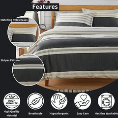 Olivia Rocco Miami Stripes Reversible Duvet Cover Set, Cotton Blend