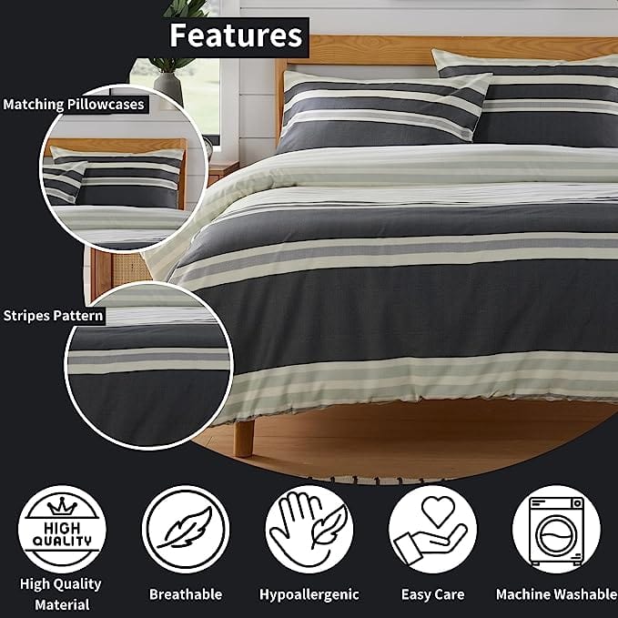 Olivia Rocco Miami Stripes Reversible Duvet Cover Set, Cotton Blend