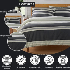 Olivia Rocco Miami Stripes Reversible Duvet Cover Set, Cotton Blend