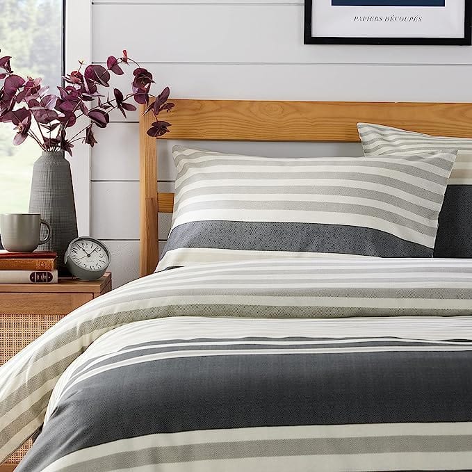 Olivia Rocco Miami Stripes Reversible Duvet Cover Set, Cotton Blend