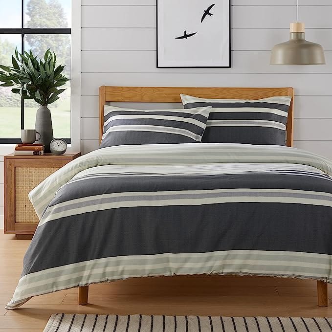 Olivia Rocco Miami Stripes Reversible Duvet Cover Set, Cotton Blend
