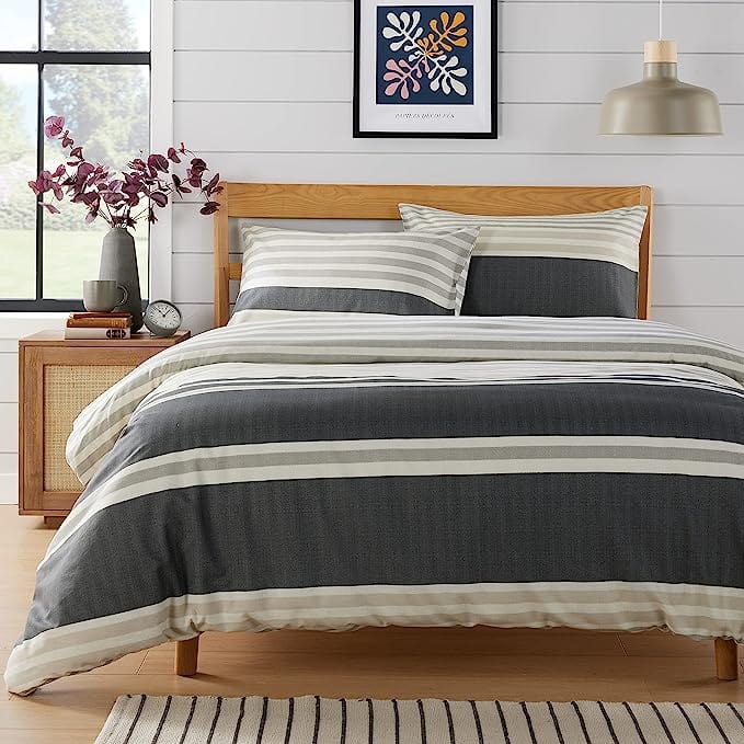 Olivia Rocco Miami Stripes Reversible Duvet Cover Set, Cotton Blend