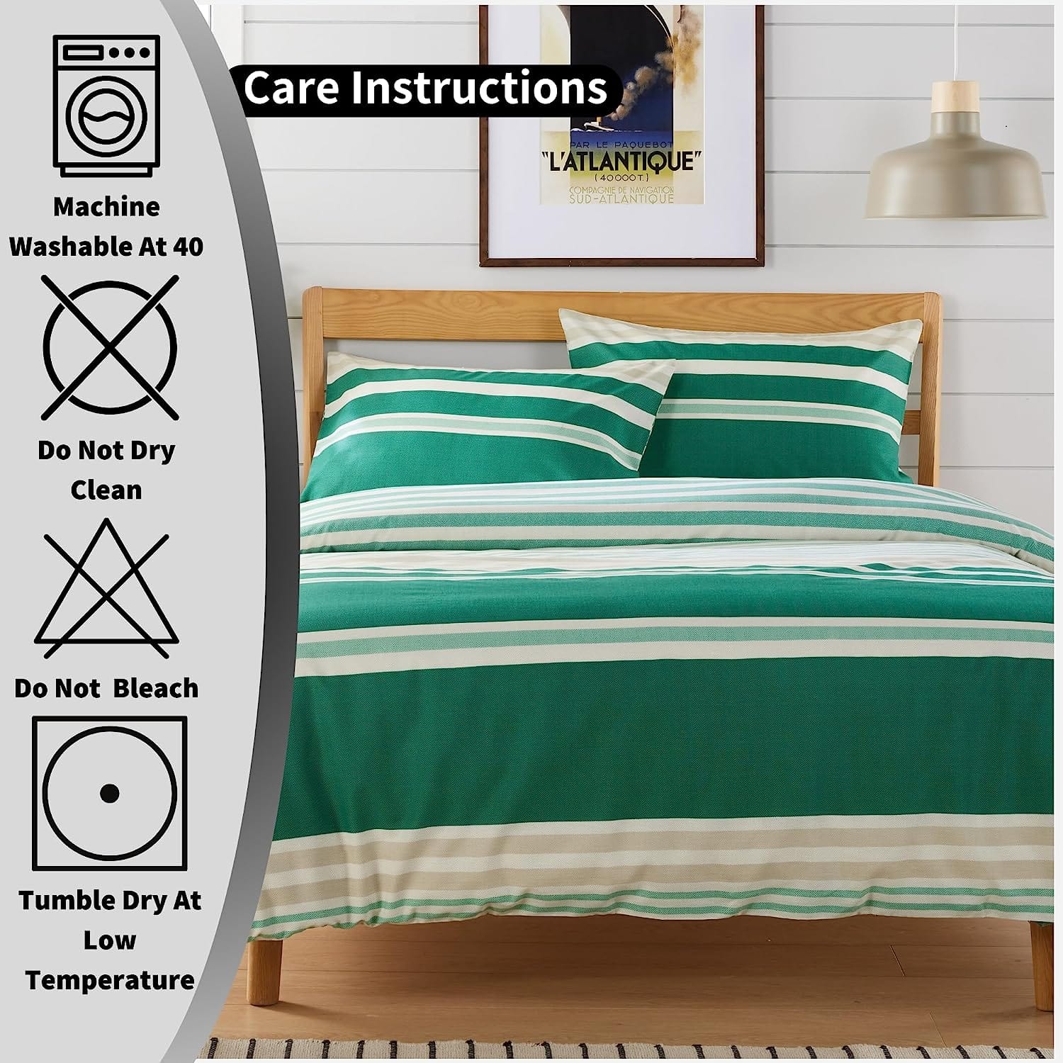 Olivia Rocco Miami Stripes Reversible Duvet Cover Set, Cotton Blend