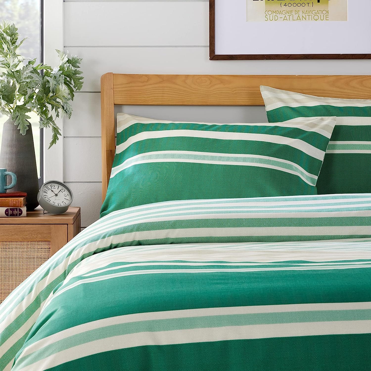 Olivia Rocco Miami Stripes Reversible Duvet Cover Set, Cotton Blend