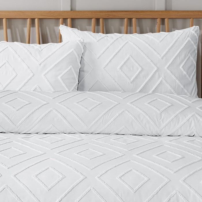 Olivia Rocco Como Tufted Duvet Cover Set, Grey, Natural or White, image 2