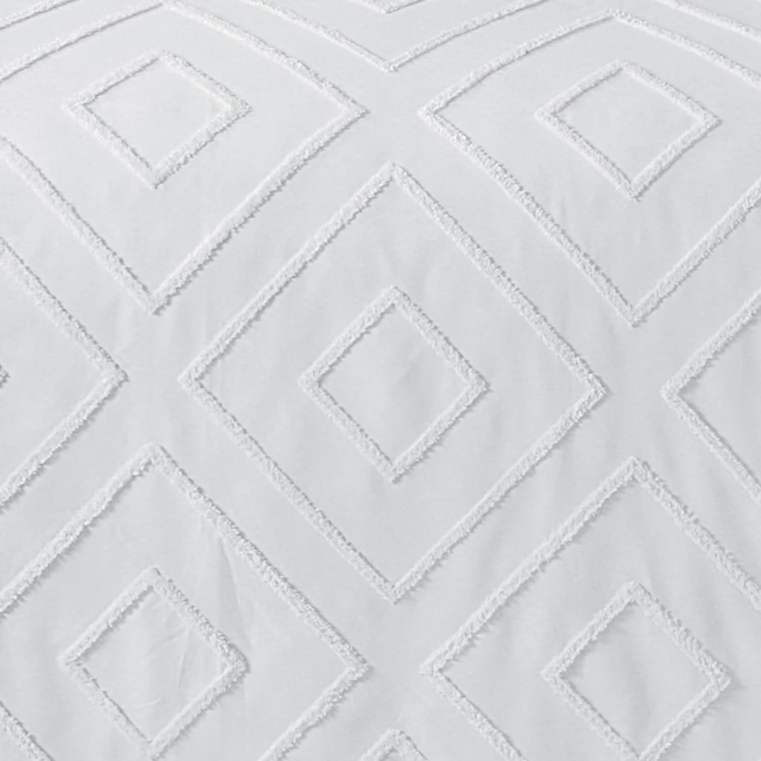 Olivia Rocco Como Tufted Duvet Cover Set, Grey, Natural or White