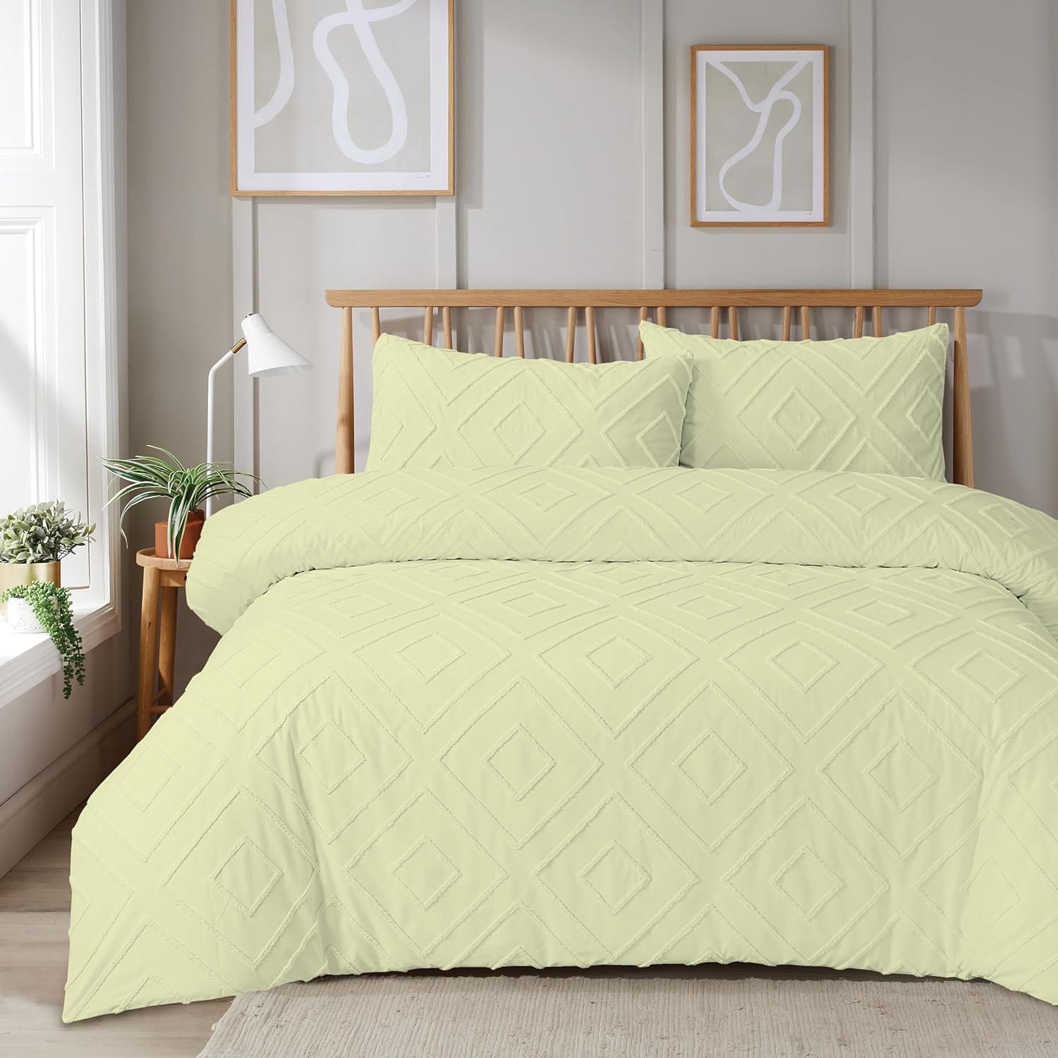 Olivia Rocco Como Tufted Duvet Cover Set, Grey, Natural or White