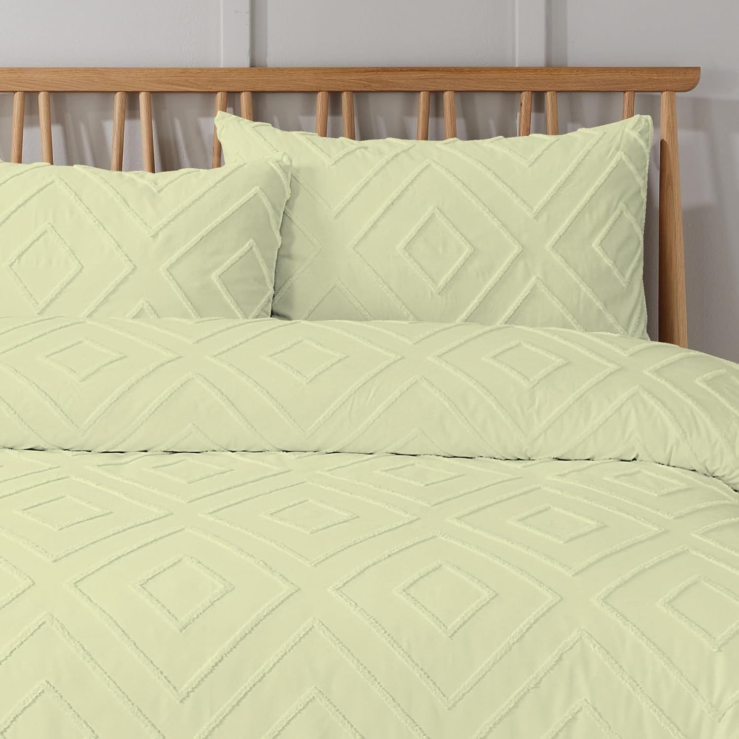 Olivia Rocco Como Tufted Duvet Cover Set, Grey, Natural or White