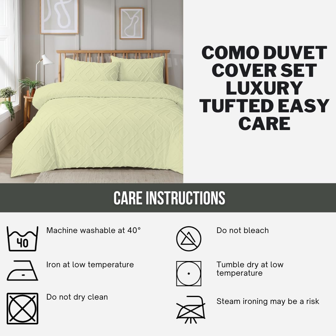 Olivia Rocco Como Tufted Duvet Cover Set, Grey, Natural or White