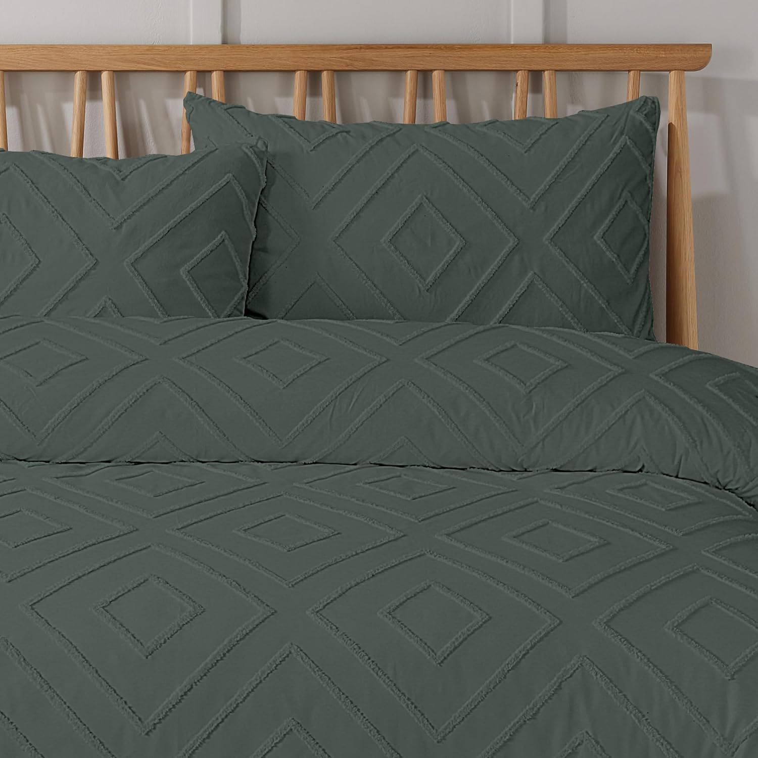 Olivia Rocco Como Tufted Duvet Cover Set, Grey, Natural or White