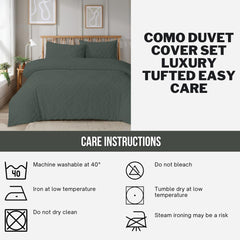 Olivia Rocco Como Tufted Duvet Cover Set, Grey, Natural or White