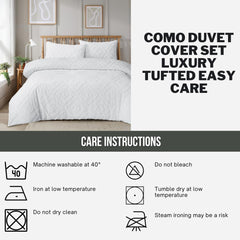 Olivia Rocco Como Tufted Duvet Cover Set, Grey, Natural or White