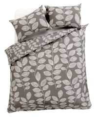 Olivia Rocco Leaves Duvet Cover Set, Cotton Blend, Grey or Natural