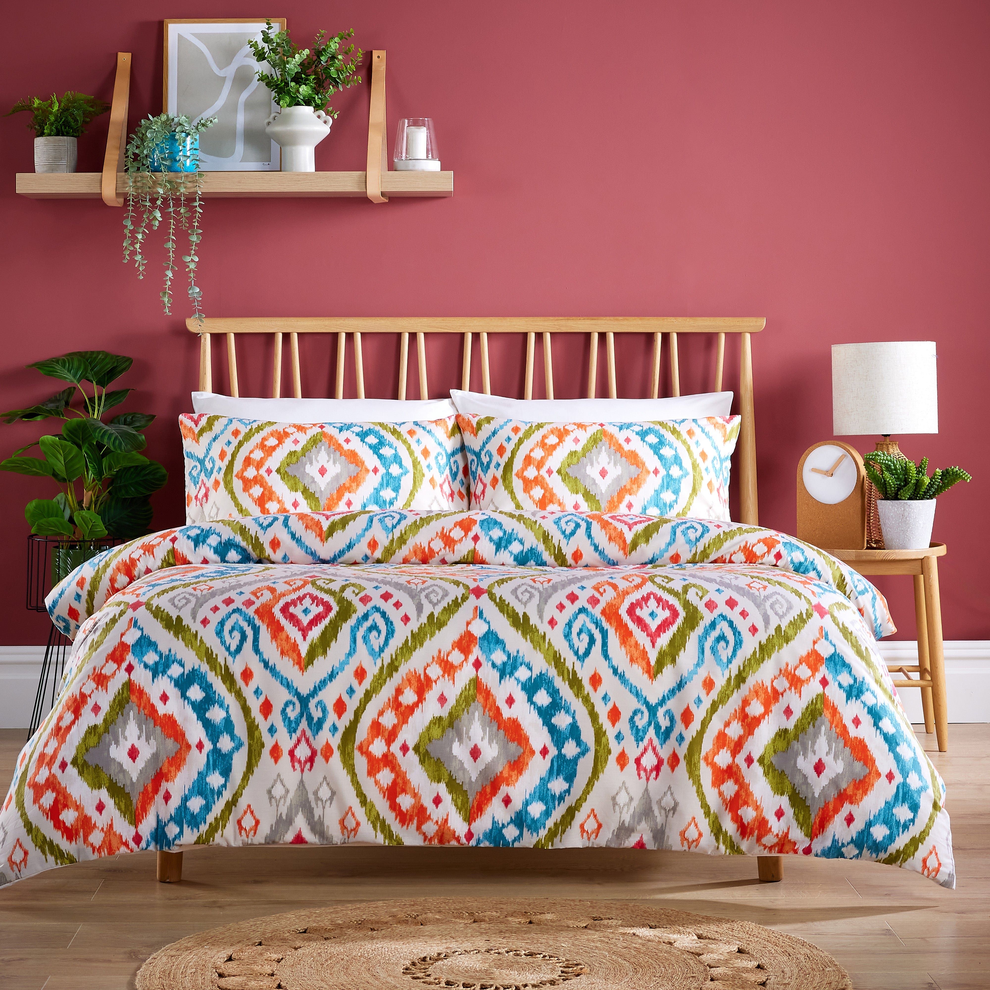 Olivia Rocco Peru Multi-Coloured Duvet Cover Set, Cotton Blend
