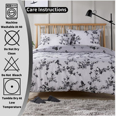 Olivia Rocco Blossom Grey Reversible Quilted Duvet Cover Set