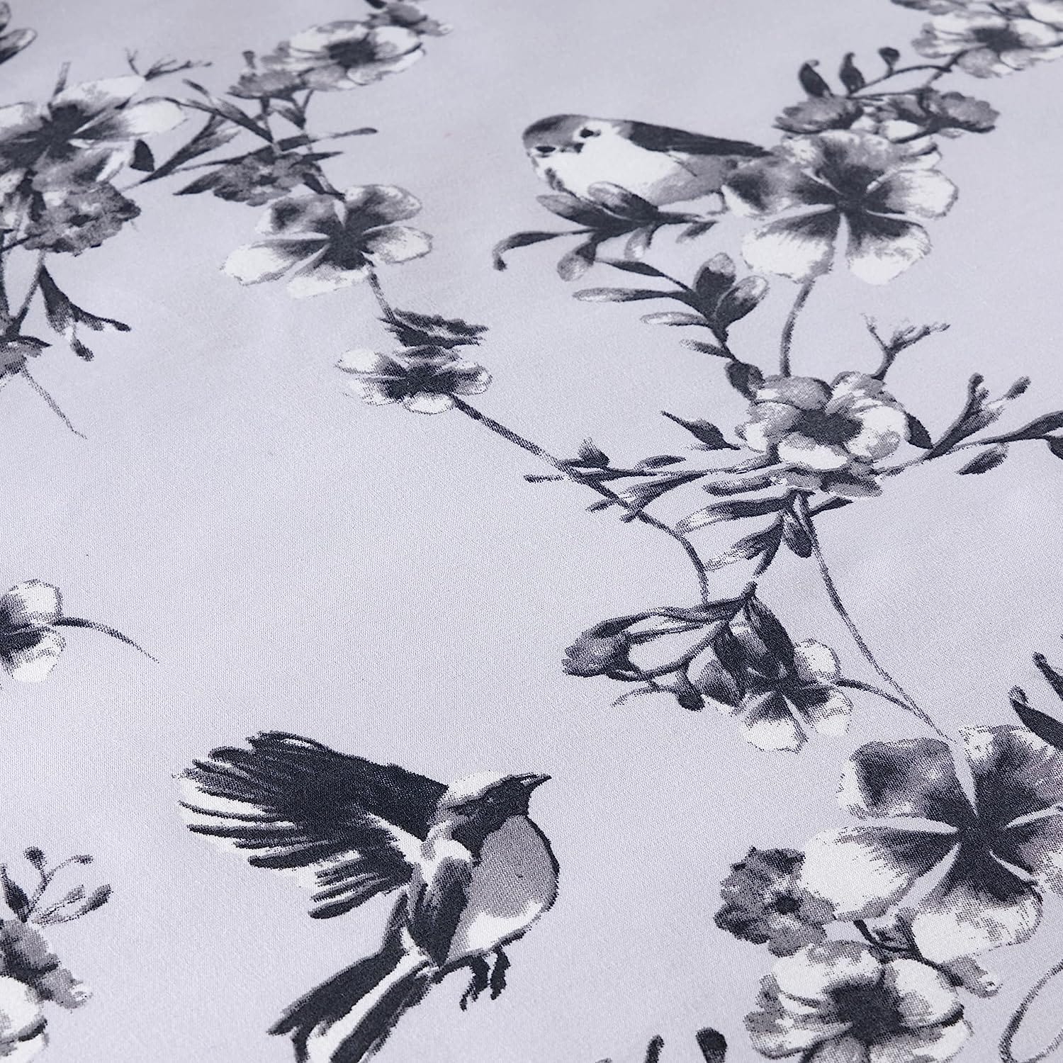 Olivia Rocco Blossom Grey Reversible Quilted Duvet Cover Set