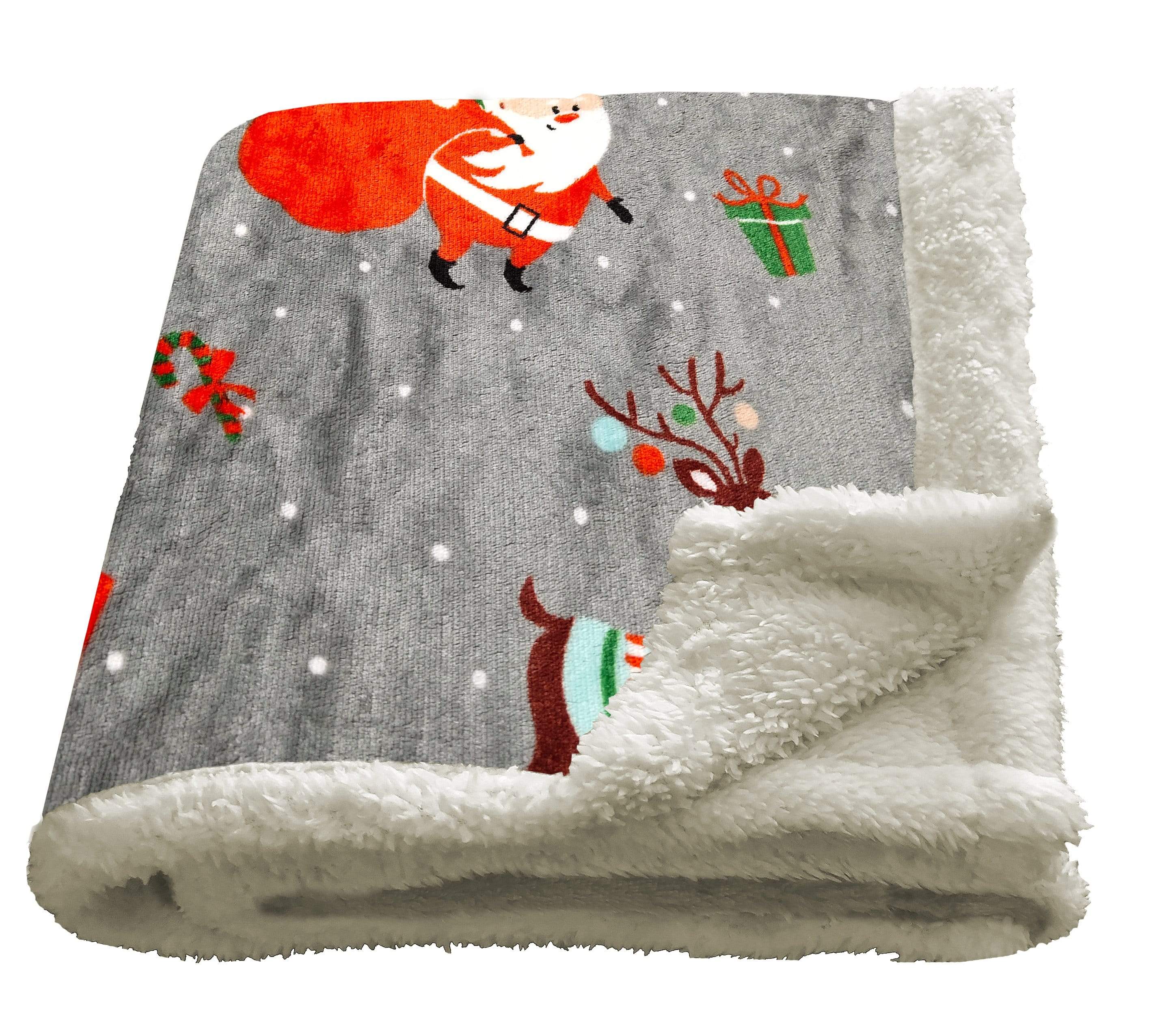 Olivia Rocco Santa Christmas Presents Teddy Fleece Duvet Cover Set