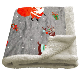 Olivia Rocco Santa Christmas Presents Teddy Fleece Duvet Cover Set
