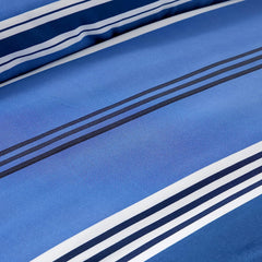 Olivia Rocco Harlow Stripes Microfibre Duvet Cover Set, Blue