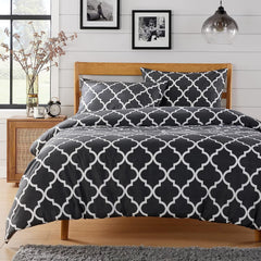 Olivia Rocco Marrakesh Grey Printed Duvet Cover Set with Pillowcases