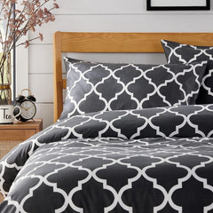 Olivia Rocco Marrakesh Grey Printed Duvet Cover Set with Pillowcases