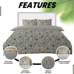 Olivia Rocco Snowy Reindeers Reversible Duvet Cover Set, Polycotton