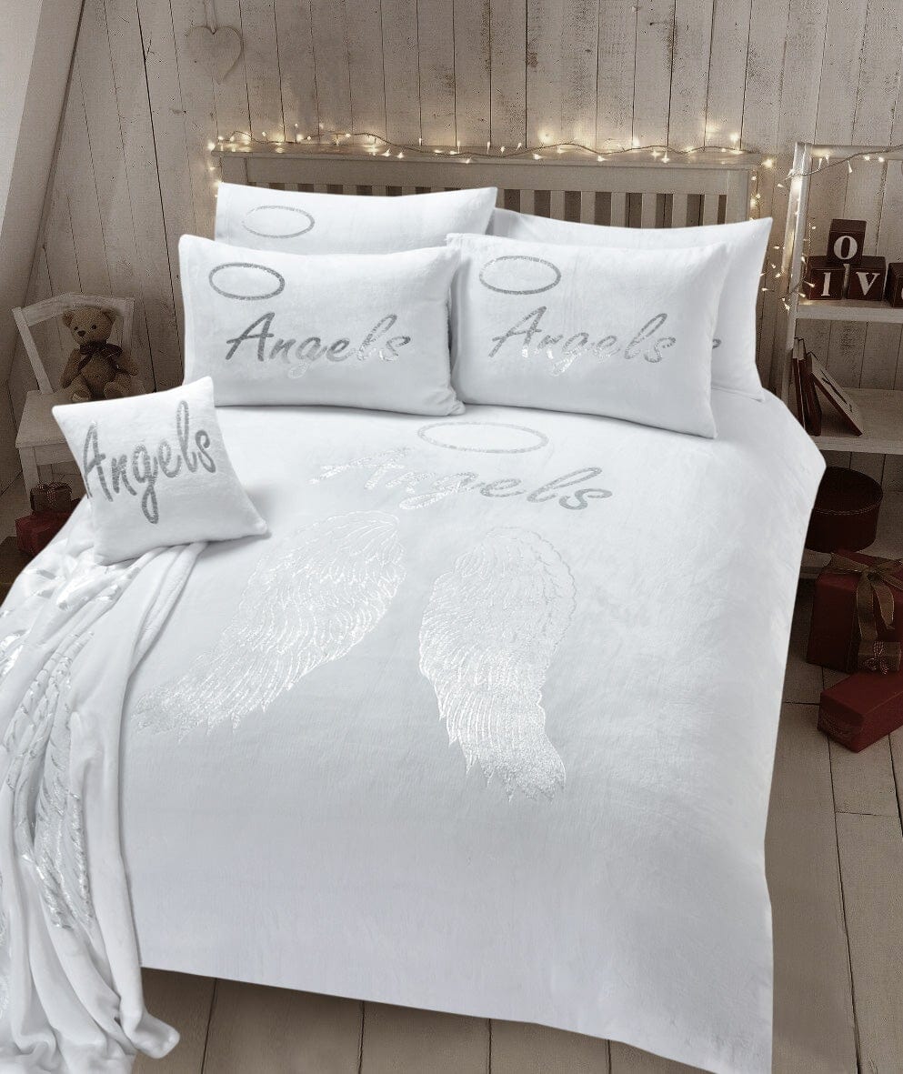 Olivia Rocco Angel Wings Teddy Fleece Duvet Cover Set, Three Colours