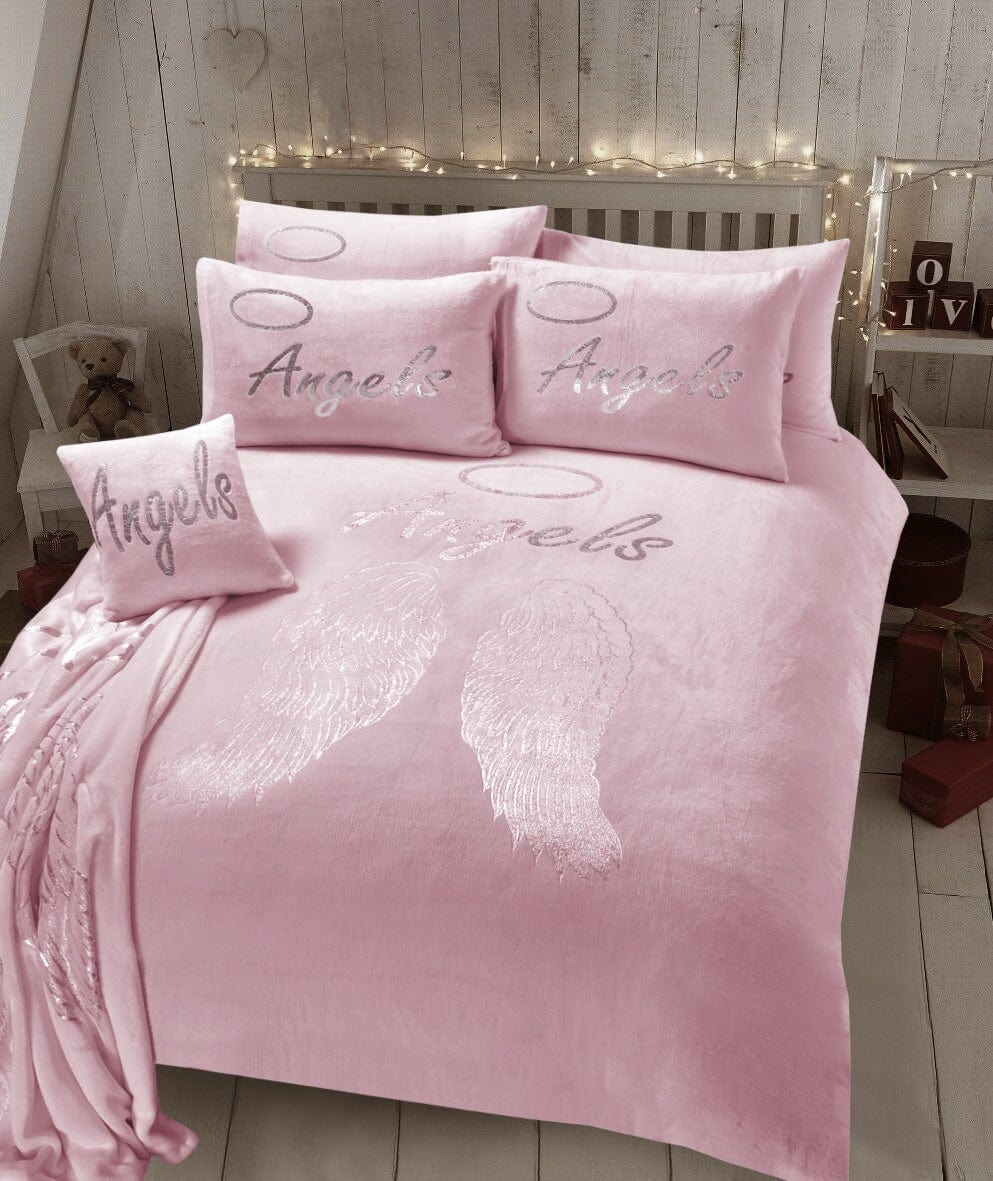 Olivia Rocco Angel Wings Teddy Fleece Duvet Cover Set, Three Colours